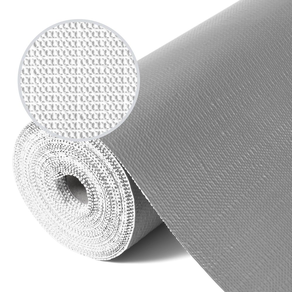StaHom Drawer Liner, Shelf Liners for Kitchen Cabinet Waterproof & Oil-Proof Cupboard Liner Non-Slip Drawer Mat PVC Material Non Adhesive Kitchen Liner for Countertop Gray 17.5 x 393.7 Inches