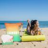 2 Pcs Large Travel Laundry Bag - Waterproof Wet Dry Bag for Gym, Swimming, Yoga - Washable Dirty Clothes and Bathing Suit Workout Bag (Green+Orange) view 2