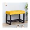 MARIYCH Velvet End of Bed Bench with Shoe Storage Rack, Upholstered Shoe Rack Bench for Bedroom Living Room Entryway Hallway view 1