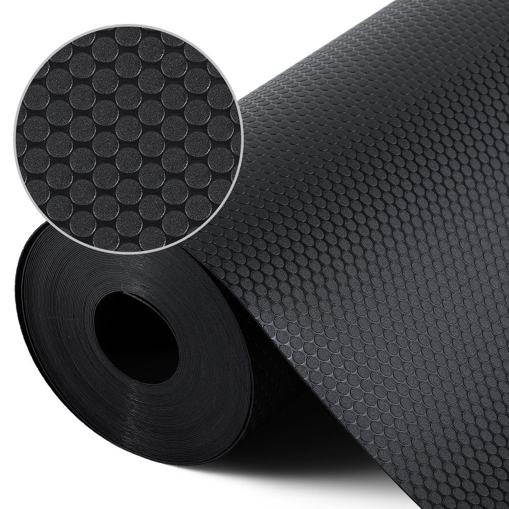 Black Shelf Liners for Kitchen Cabinets Non Adhesive Drawer Liner for Bathroom Waterproof Refrigerator Liners for Shelves Fridge Plastic Mats Cabinet Cupboard Liner 17.5 x 393.7 Inches