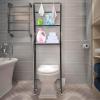 ILWorkTLs 3 Tier Over The Toilet Storage,Over Toilet Rack,Bathroom Organizer Toilet Shelf,Bathroom Stand Over Toilet with 2 Hooks,Black view 1