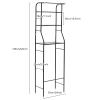 ILWorkTLs 3 Tier Over The Toilet Storage,Over Toilet Rack,Bathroom Organizer Toilet Shelf,Bathroom Stand Over Toilet with 2 Hooks,Black view 2