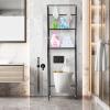ILWorkTLs 3 Tier Over The Toilet Storage,Over Toilet Rack,Bathroom Organizer Toilet Shelf,Bathroom Stand Over Toilet with 2 Hooks,Black view 4