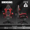 Bigzzia Gaming Chair, Computer Game Chair with Lumbar Support, Comfortable Video Game Chairs for Adults Kids, Racing Style Gamer Chair with 360-Swivel Seat and Headrest Red view 2