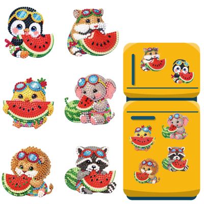 ARTopet DIY Diamond Art Painting Fridge Magnets Creative Design Refrigerator Magnetic Sticker Diamond Art for Adults Crafts Home Decors Cabinet Refrigerator-Watermelon Animal