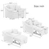 CKLMMC Modern Convertible Sleeper Chair with Adjustable Backrest, 3 in 1 Lounger Chair Turns Into Bed, Chenille Single Bed for Living Room Bedroom and Office (Beige/3 in 1) view 2