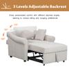 CKLMMC Modern Convertible Sleeper Chair with Adjustable Backrest, 3 in 1 Lounger Chair Turns Into Bed, Chenille Single Bed for Living Room Bedroom and Office (Beige/3 in 1) view 4