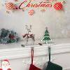 Houdezhu Christmas Stocking Holders for Mantel Set of 2,Reindeer Stocking Holders for Fireplace Mantel Hooks Xmas Tree Christmas Stocking Hangers,Stockings Clip for Christmas Decor (Silver Tree Deer) view 4