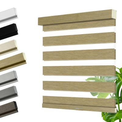 HOTSOON Cordless Zebra Blinds for Windows, Blackout Interior Blinds,Easy to Install,UV Protection,for Offices and Home,Custom Roller Shades, Mousse Light Bown,78" W x 80" H