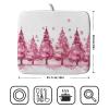 Pink Christmas Dish Drying Mat Kitchen Countertop Drainer Mats Absorbent Coffee Bar Drying Pad 16 X 18 Inch view 2