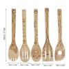 5Pcs Food Carving Spatula Spoon Shovel, Wooden Cooking Utensil Sets, Nonstick Pocus Cookware Gadget Kit for Kitchen view 3