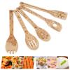 5Pcs Food Carving Spatula Spoon Shovel, Wooden Cooking Utensil Sets, Nonstick Pocus Cookware Gadget Kit for Kitchen view 4