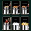 Compact 1200ml Stainless Steel Deep Frying Pot with Basket - Ideal for French Fries, Shrimp, Fish, and Chicken Wings (Single Unit) view 3