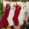 Personalized Christmas Stockings with Initials, 18 Inches Large Embroidered Monogrammed Cable Knit Christmas Stocking for Family, Xmas Holiday Party Gifts & Decoration for Fireplace(Green,Letter K) view 4