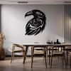 Crow Metal Wall Decor, Crow Decor, Gothic Crow Wall Art, Gothic Raven Decor, Metal Wall Art, Bird Metal Wall Art, Halloween Decorations, Home Art Decor, Wall Hangings (Gold, 19"x15" | 47x39cm) view 3