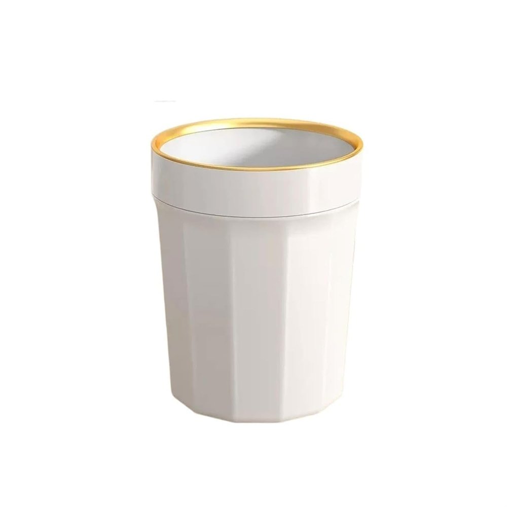 DUANZEYUQA Wastepaper Basket Trash Can Home Living Room Light Luxury Kitchen Bathroom Bedroom Large Office Dormitory Senior Sanitary Bin Garbage Can(Orange,M)(White,L)