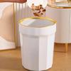DUANZEYUQA Wastepaper Basket Trash Can Home Living Room Light Luxury Kitchen Bathroom Bedroom Large Office Dormitory Senior Sanitary Bin Garbage Can(Orange,M)(White,L) view 3