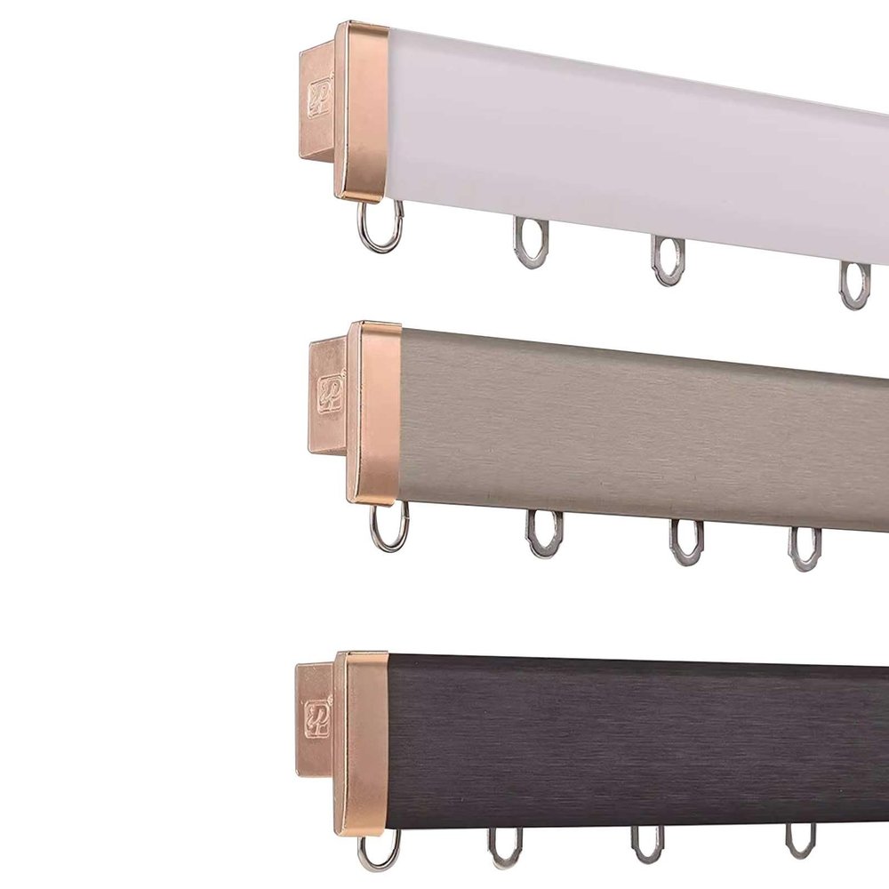 Blackout Curtain Track Ceiling Curtain Track, Curtain Rods Ceiling Curtain Track Set Black/White/Champagne Aluminum Curtain Track for Curtains-Room Divider(Black,4m(13.1ft))