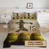 Custom Retro Softball Catcher Comforter, Softball Comforter Set Twin Full Queen King, Softball Bed Softball Player Bedspread Softball Quilt Microfiber Ultra Soft Lightweight Softball Sheets for Girls view 3