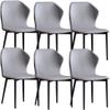 HAOKAZLBR Modern Dining Room Chairs Upholstered Dinner Chair Modern Kitchen Dining Chairs Set of 4,Leather Living Room Side Chairs with Carbon Steel Metal Legs for Home Commercial Restaurants(Grey) view 1