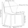 HAOKAZLBR Modern Dining Room Chairs Upholstered Dinner Chair Modern Kitchen Dining Chairs Set of 4,Leather Living Room Side Chairs with Carbon Steel Metal Legs for Home Commercial Restaurants(Grey) view 3