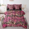 Feelyou Pink Camouflage Queen Comforter Set with Sheets All Purpose Camo 7 Pieces Bedding Set for Hunters Cabin or Rustic Lodge Boys Girls Rustic Farmhouse Bed in a Bag The Woods Camouflage Bed Set view 3