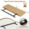 Fun Memories Floating Shelves for Wall, 24Inch Floating Shelves Set of 2, Hanging Shelf with Invisible Brackets, Wood Shelves for Living Room, Bedroom, Kitchen, Oak view 3