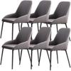 HAOKAZLBR Modern Dining Room Chairs Upholstered Dinner Chair Kitchen Leather Kitchen Dining Chairs Set of 6 Sturdy Carbon Steel Metal Legs Living Room Lounge Counter Chairs(Grey) view 1