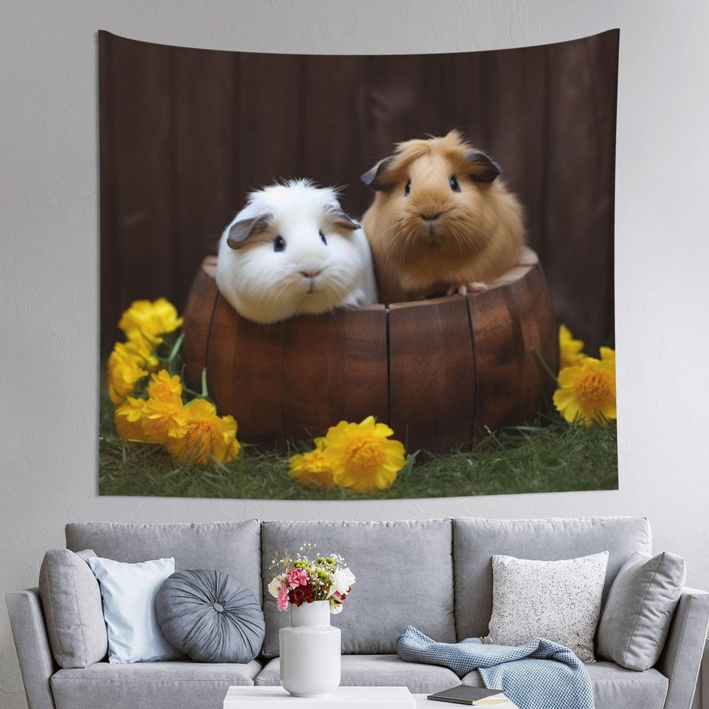LZQPOEAS Tapestry Wall Hanging for Living Room 60 x 51 in Tapestry for Bedroom Home Decor Tapestries guinea pigs Wall Art Hanging Personalized Wall Blanket Wall Hanging Decor for Party Supplies