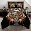Jeminise Native Eagle Quilt Bed Set - Full/Twin/Queen, Eagle Print Western Bedding Set, Native Lover Bedroom Decor Gift view 1