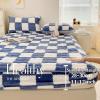 ZGSYH Luxury Mattress Covers,Velvet Checkered Bedding Mattress Protector,12'' Deep Pocket Machine Washable Mattress Ftted Sheet for Twin Full Queen King California King Size Bed(Milk coffee,Pillow cas view 3