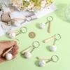 SOFPLATE 12Pcs White Softball Keychains Bulk Wooden Baseball Bat Keychain Mini PU Leather Baseball Bat Keyrings Softball Key Chain Sport Keychains for Party Favors Men Women Athletes Souvenir Birthday view 3