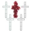 NBEADS 6 Pcs Cross Wreath Frames, Iron Wire Floral Frame Garden Wire Wreath Forms Front Door Wreath Cross for Religion Wedding Church DIY Craft Project,16.4 inchBlack and Green view 1