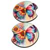 Butterfly Sunflower Set of 2 Neoprene Car Coasters, Fall, Autumn, Birthday, Christmas, Holiday Gift view 1