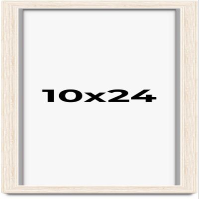 10x24 Shadow Box White Washed Rustic Barnwood | Solid Wood Display Frame | 1.25 Inch Deep | 0.875 Inch Moulding Width | Includes UV Resistant Acrylic Plexiglass, Backing and Hanging Hardware