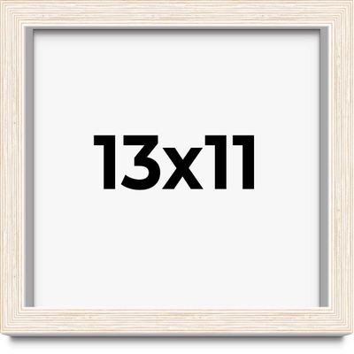 13x11 Shadow Box White Washed Rustic Barnwood | Solid Wood Display Frame | 1.25 Inch Deep | 0.875 Inch Moulding Width | Includes UV Resistant Acrylic Plexiglass, Backing and Hanging Hardware