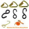 CAJDEOPYE High Strength Steel Over Tire Wire Hook Heavy Duty Ratchet Hook for Tie Down Strap Webbing Car Hauler Tie Down Auto Transporter Trailer S Hook with Lock - 38mm x 1500kg 4PCS/932 view 3