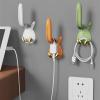 NPQPNAFC Hook Hanger Holder for Hanging Hat Towel Backpacks Scarf Bags Purse Fridge Wall Kitchen Hook Bathroom Wall(Green) view 2