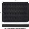 Large 17" x 14" Silicone Dish Drying Mat for Kitchen Counter, Easy clean, Quick Dry, Heat-resistant Dish Drainer Mat for Sink,Refrigerator or Drawer liner (Food Grade Silicone-Black) view 2