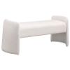 Coaster Home Furnishings - Peoria - Velvet Upholstered Accent Bench with Rounded Supports, Padded with Foam and Backless Design - Kitchen & Dining Room - 47-Inch - Ivory - 910199 view 1