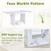 63'' Marble Rectangular Dining Table Set, 7 Piece with MDF Top and Base, 6 PU Leather Chairs with Chrome Legs view 4