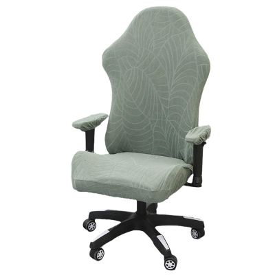 ZRCYXDW Ergonomic Gaming Chair Cover, Waterproof Computer Chair Slipcover Stretch Soft Gaming Chair Slipcover with Armrest Covers Gaming Chair Seat Cover Washable-Light Green-Large