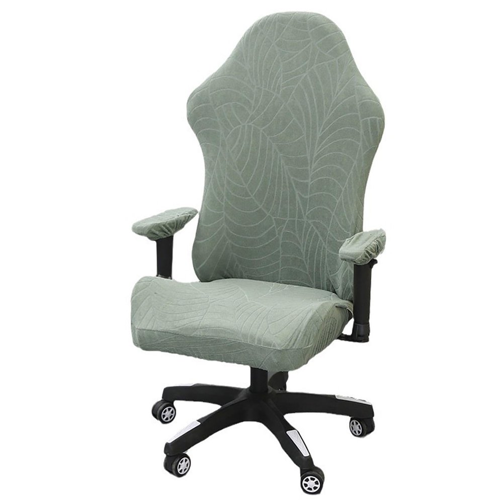 ZRCYXDW Ergonomic Gaming Chair Cover, Waterproof Computer Chair Slipcover Stretch Soft Gaming Chair Slipcover with Armrest Covers Gaming Chair Seat Cover Washable-Light Green-Large