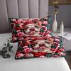 Cartoon Bulldog Kids Bedspread Twin Size,Xmas Ball Pine Leaves Christmas Coverlet Set,Boys Girls Room Decor,Cute Puppy Dog Animal Pet Rustic Quilted Coverlet,Red Green Bedding Quilt,1 Pillowcase view 3