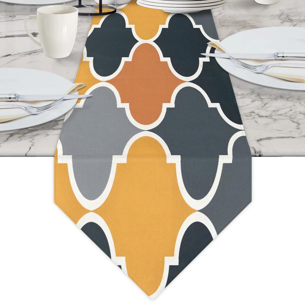 Hsnar Modern Geometric Table Runners 72 Inches Long Triangle Table Runner for Kitchen Dining Table Decoration for Home Party Decor