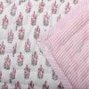 Ridhi Cotton Reversible Quilt Hand Block Printed King 96 X 106 Punch Pink Soft Lightweight Blanket for Sofa Couch & Bed Dcor Lightweight Soft Breathable Handmade view 1