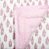 Ridhi Cotton Reversible Quilt Hand Block Printed King 96 X 106 Punch Pink Soft Lightweight Blanket for Sofa Couch & Bed Dcor Lightweight Soft Breathable Handmade view 4