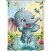 RMSGOZO HD Printed Shower Curtain for Bathroom, Cartoon Cute Elephant Shower Curtain 60X72 Inches, Thickened Opaque Shower Curtain, Metal Rust-Resistant Grommet Design with 12 Hooks view 1
