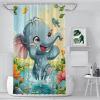 RMSGOZO HD Printed Shower Curtain for Bathroom, Cartoon Cute Elephant Shower Curtain 60X72 Inches, Thickened Opaque Shower Curtain, Metal Rust-Resistant Grommet Design with 12 Hooks view 2