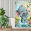 RMSGOZO HD Printed Shower Curtain for Bathroom, Cartoon Cute Elephant Shower Curtain 60X72 Inches, Thickened Opaque Shower Curtain, Metal Rust-Resistant Grommet Design with 12 Hooks view 3